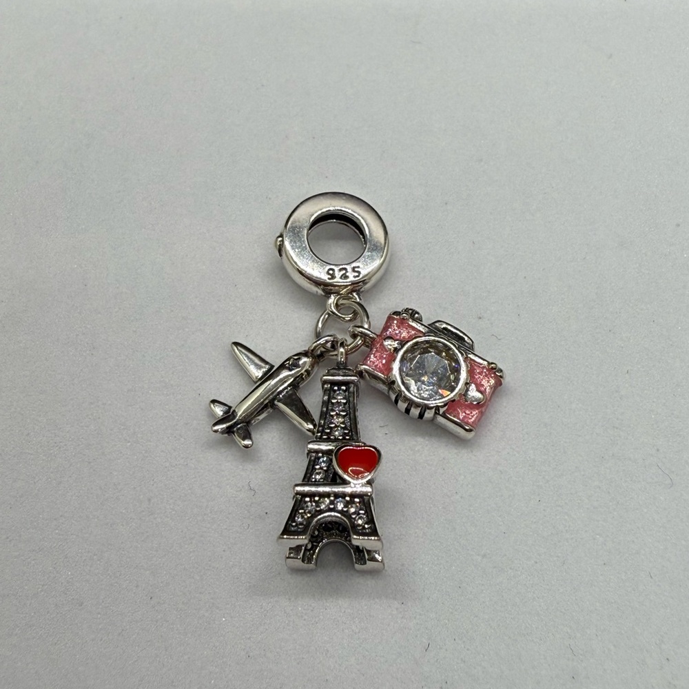 Silver and Pink Charm Bracelet